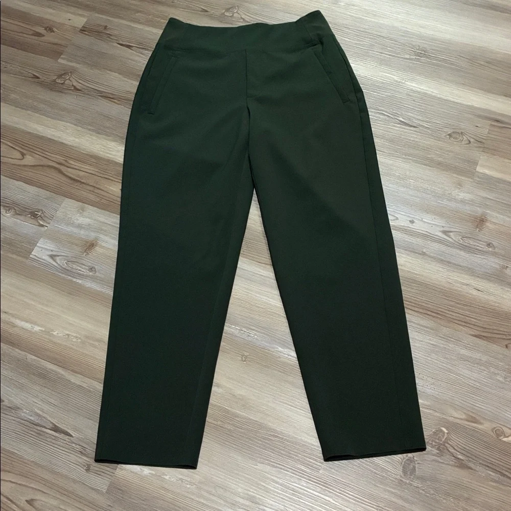Athleta Endless High Rise Pant Army green Slim straight leg Pull on Womens 4 - Picture 3 of 11